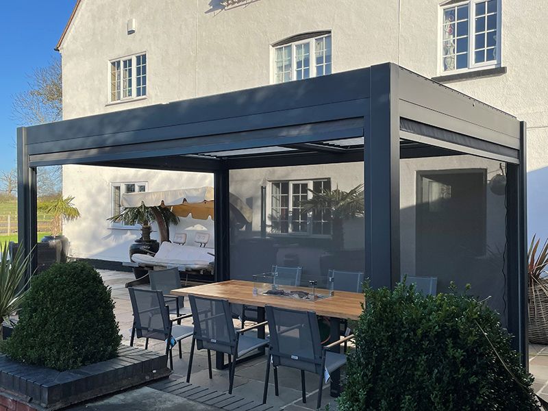 Eclipse Outdoor Gazebo 6m by 3m. With electric louvered roof. Great value £5999!