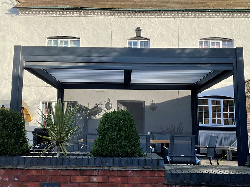 Eclipse Outdoor Gazebo 6m by 3m. With electric louvered roof. Great value £5999!