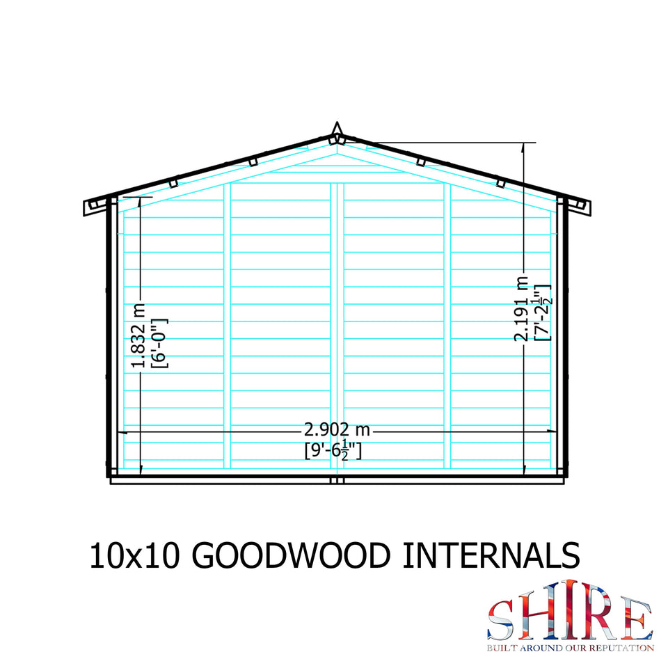 Goodwood 10x10 Style C Summerhouse 12mm Shiplap