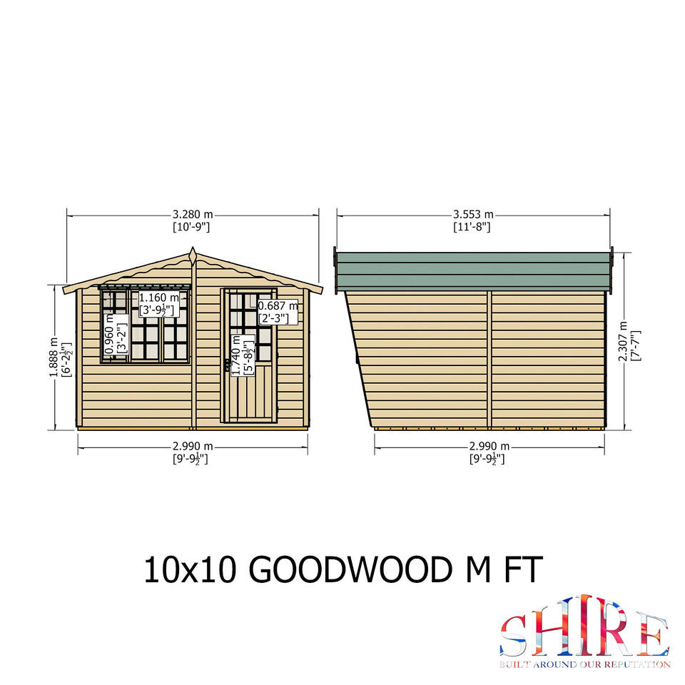 Goodwood 10x10 Style C Summerhouse 12mm Shiplap