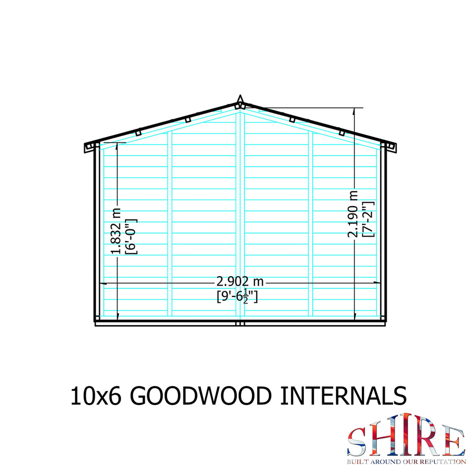 Goodwood 10x6 Style C Summerhouse 12mm Shiplap