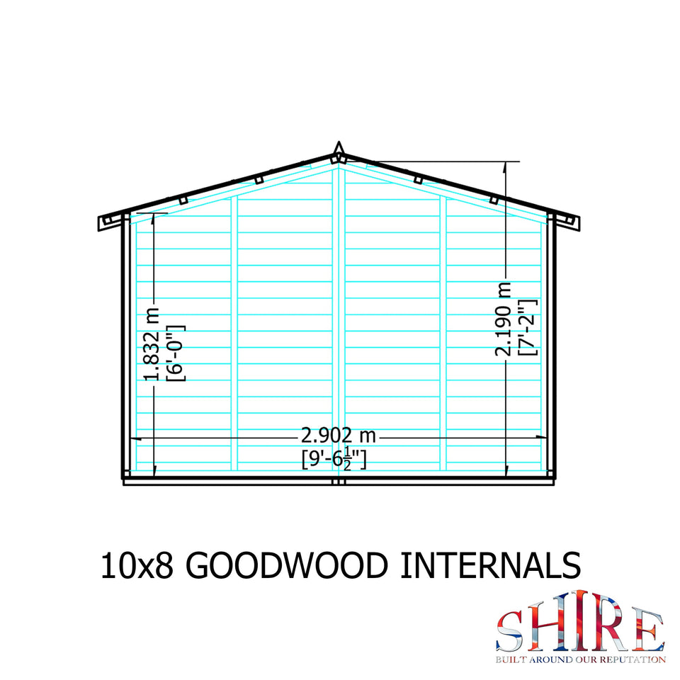 Goodwood 10x8 Style C Summerhouse 12mm Shiplap
