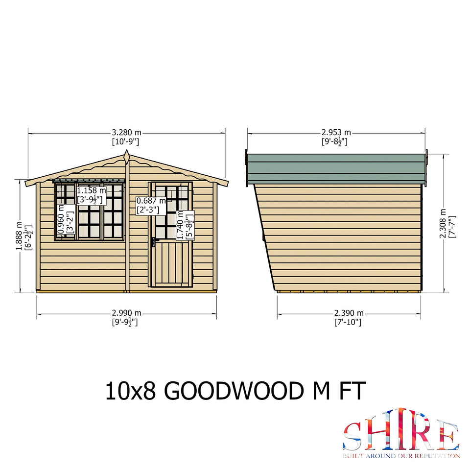 Goodwood 10x8 Style C Summerhouse 12mm Shiplap