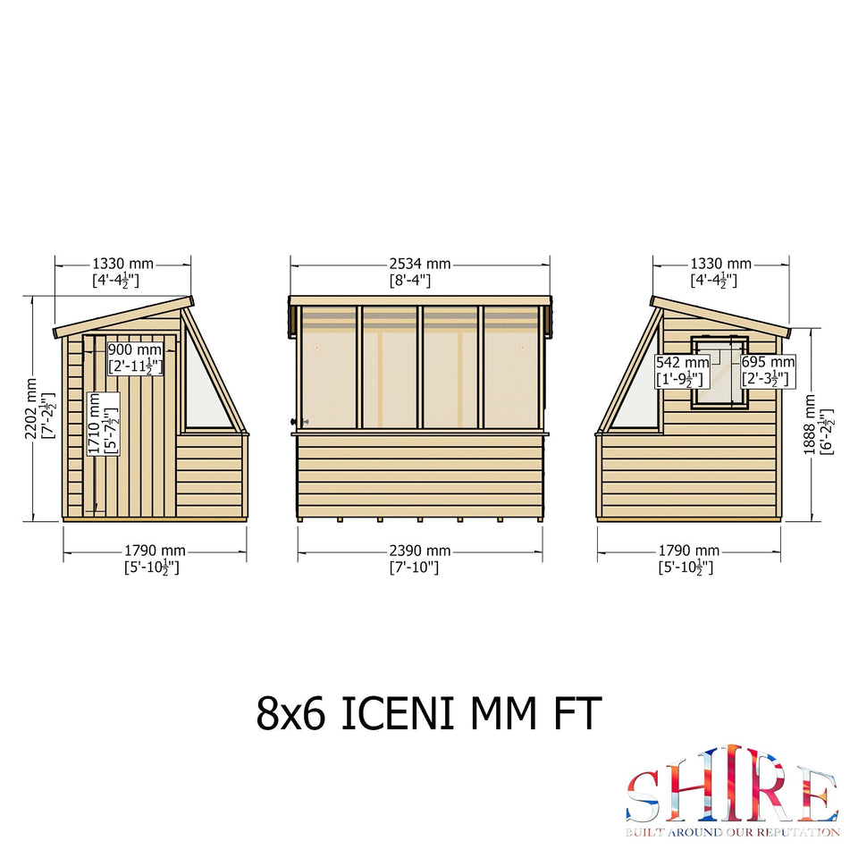 8x6 Iceni Potting Shed Style A