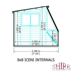 8x8 Iceni Potting Shed Style A single door 12mm Shiplap