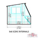 8x8 Iceni Potting Shed Style A single door 12mm Shiplap