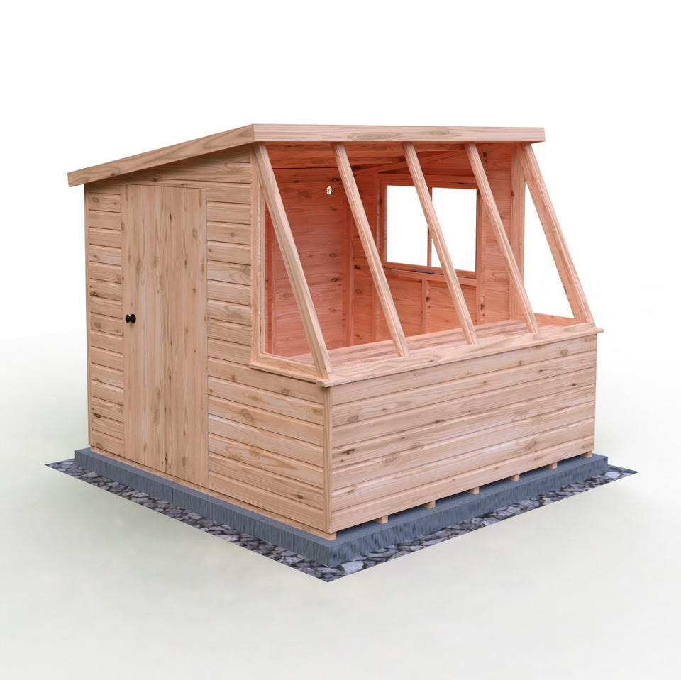8x8 Iceni Potting Shed Style A single door 12mm Shiplap