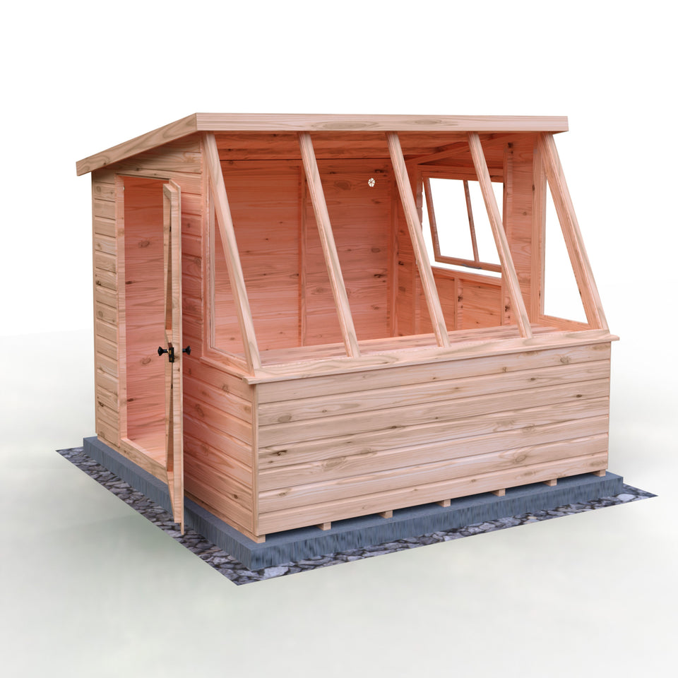 8x8 Iceni Potting Shed Style A single door 12mm Shiplap