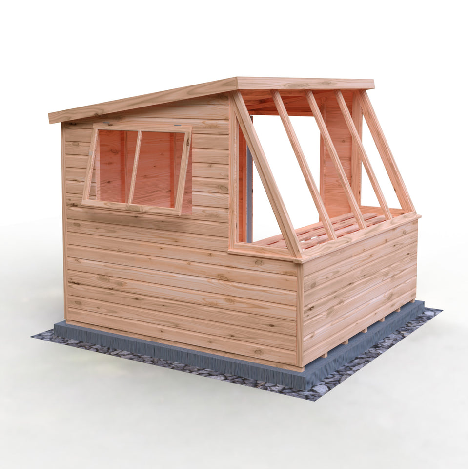 8x8 Iceni Potting Shed Style B Single Door 12mm Shiplap