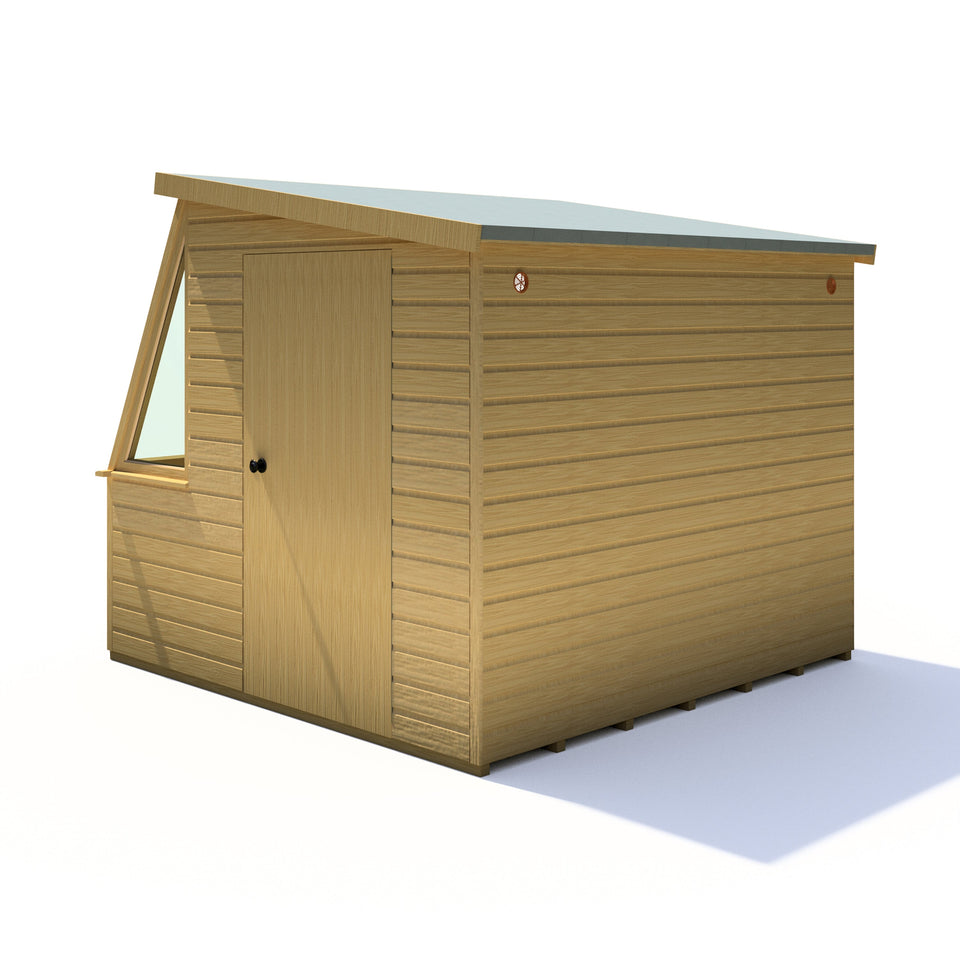 8x8 Iceni Potting Shed Style B Single Door 12mm Shiplap