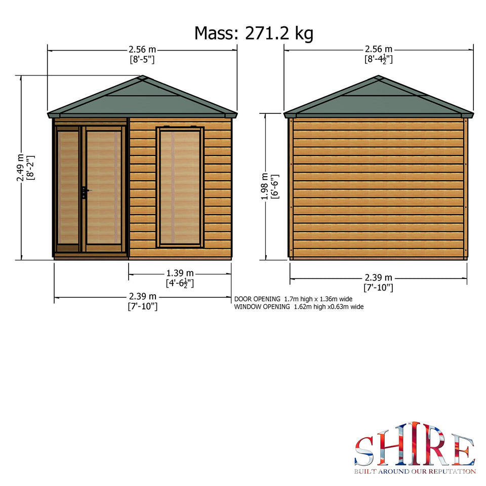 Larkspur 8x8 Corner Summerhouse 12mm Shiplap