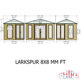 Larkspur 8x8 Corner Summerhouse 12mm Shiplap