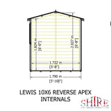 Lewis 10x6 Reverse Apex Style D Garden Shed 12mm Shiplap T&G