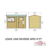 Lewis 10x6 Garden Shed Style C 12mm Shiplap T&G