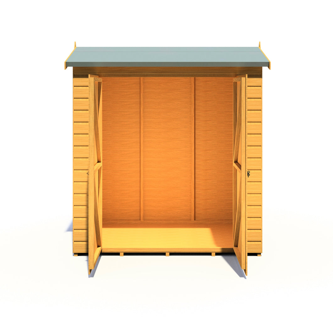 Lewis 4x6 Reverse Apex Garden Shed Double Doors 12mm Shiplap T&G