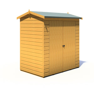 Lewis 4x6 Reverse Apex Garden Shed Double Doors 12mm Shiplap T&G