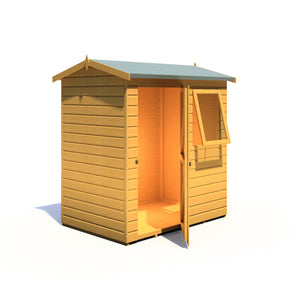 Lewis 6x4 Reverse Apex Style D Garden Shed Single Door 12mm T&G