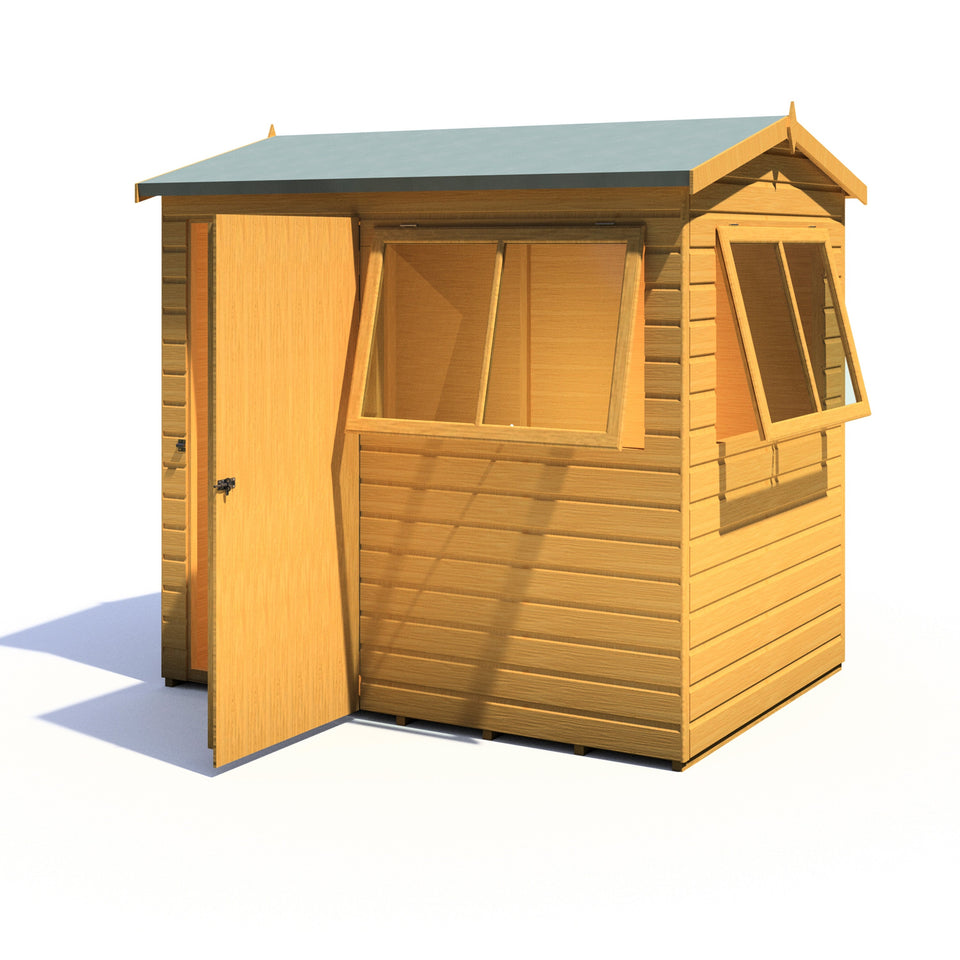 Lewis 7x5 Reverse Apex Style D Garden Shed 12mm Shiplap T&G