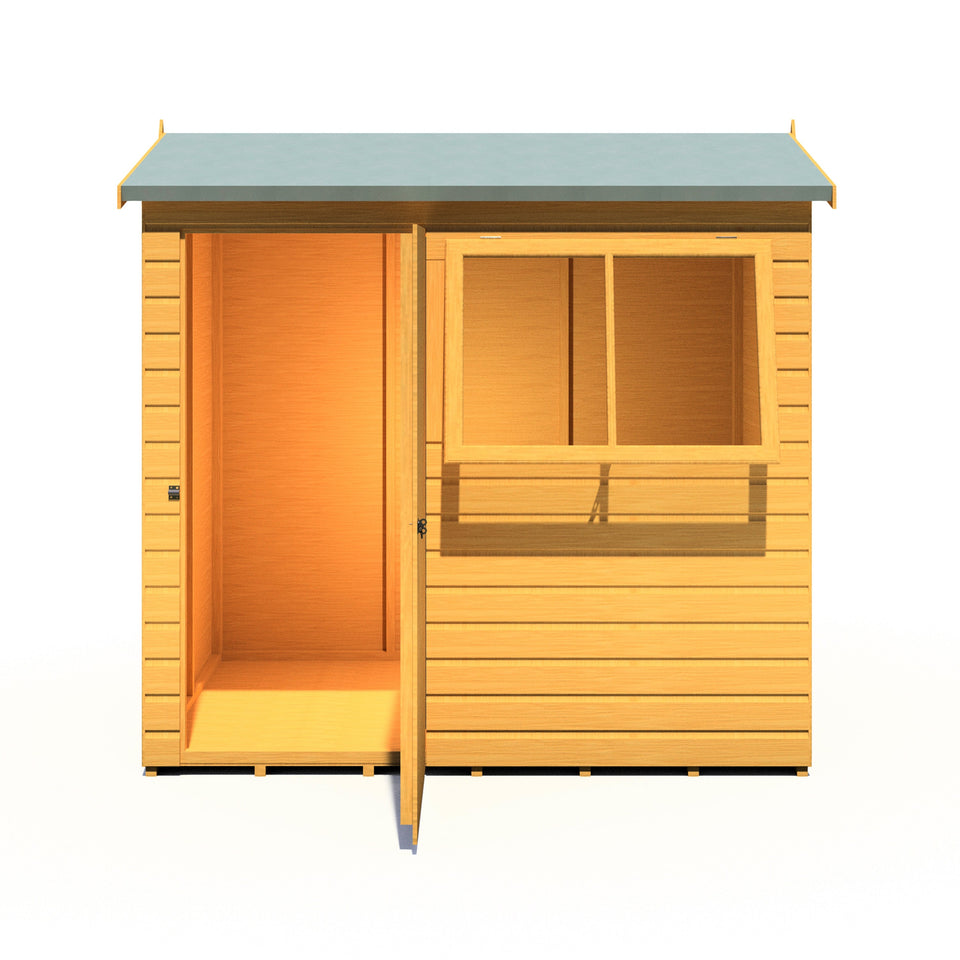 Lewis 7x5 Reverse Apex Style D Garden Shed 12mm Shiplap T&G