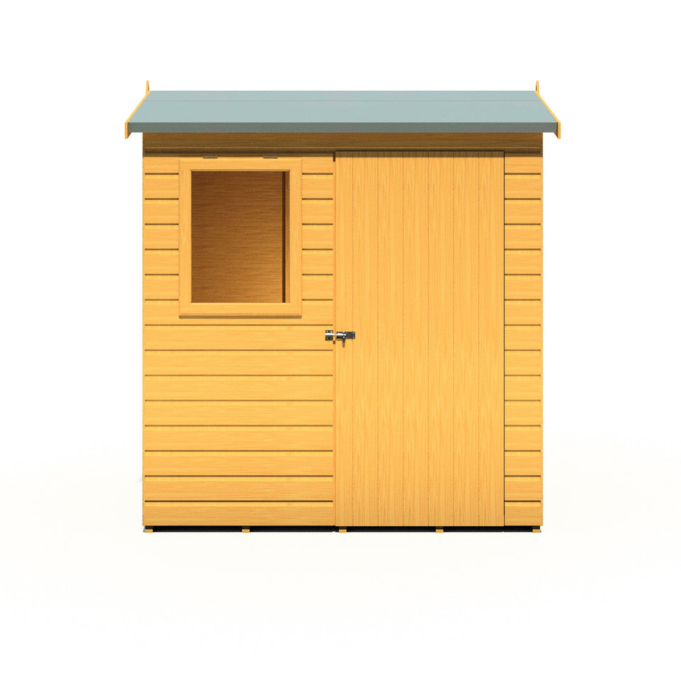 Lewis 6x4 Reverse Apex Style C Garden Shed Single Door 12mm T&G