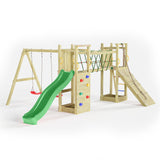 Climbing frame Maxi Fun featuring double Tower, Bridge,  swings climbing walls and slide
