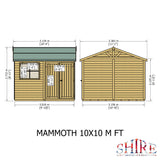 Mammoth 10x10 Double Door 12mm Shiplap Garden Shed