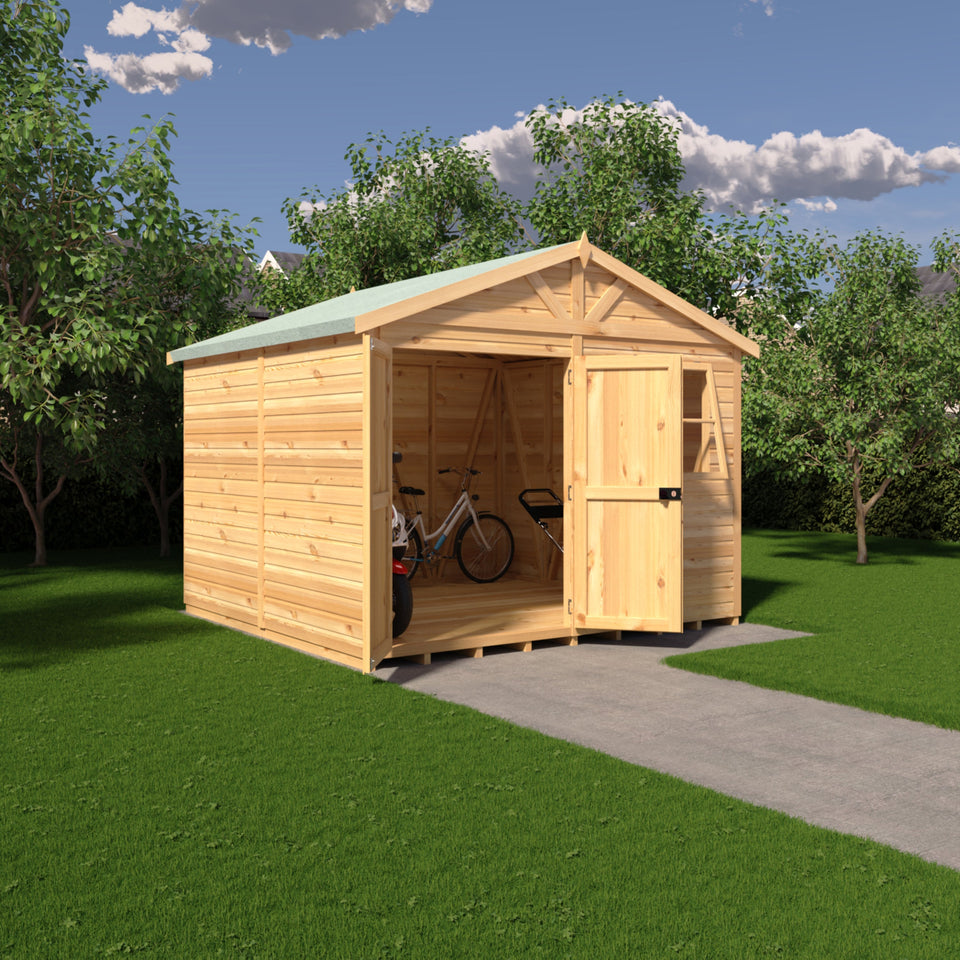 Mammoth 10x10 Double Door 12mm Shiplap Garden Shed
