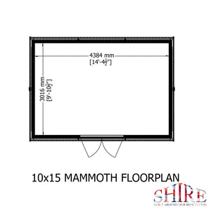 Mammoth 10x15 Double Door 12mm Shiplap Garden Shed
