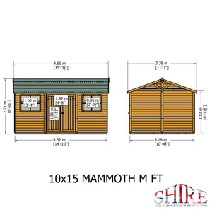 Mammoth 10x15 Double Door 12mm Shiplap Garden Shed