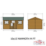 Mammoth 10x15 Double Door 12mm Shiplap Garden Shed