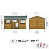 Mammoth 10x15 Double Door 12mm Shiplap Garden Shed