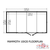 Mammoth 10x20 Double Door 12mm Shiplap Garden Shed