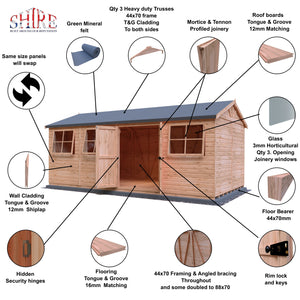 Mammoth 10x20 Double Door 12mm Shiplap Garden Shed