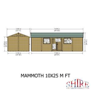 Mammoth 10x25 Double Door 12mm Shiplap Garden Shed