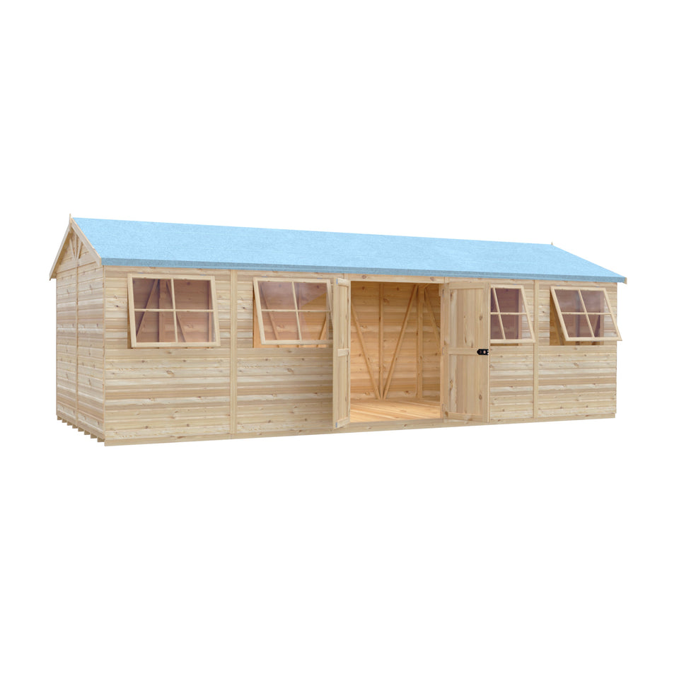 Mammoth 10x25 Double Door 12mm Shiplap Garden Shed