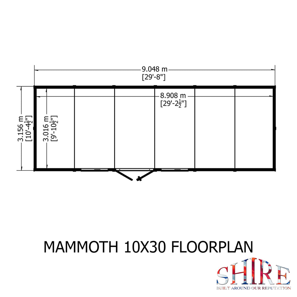 Mammoth 12x12 Double Door 12mm Shiplap Garden Shed