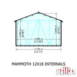 Mammoth 12x18 Double Door 12mm Shiplap Garden Shed
