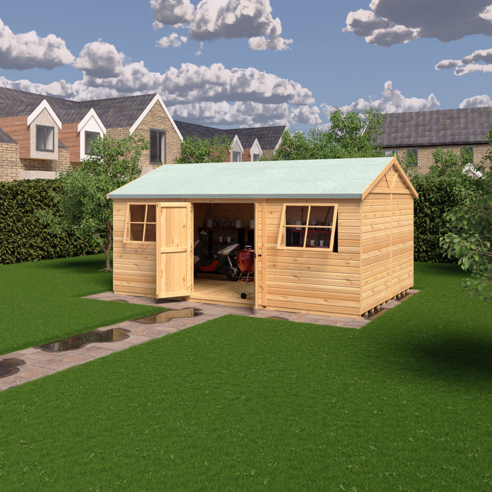 Mammoth 12x18 Double Door 12mm Shiplap Garden Shed