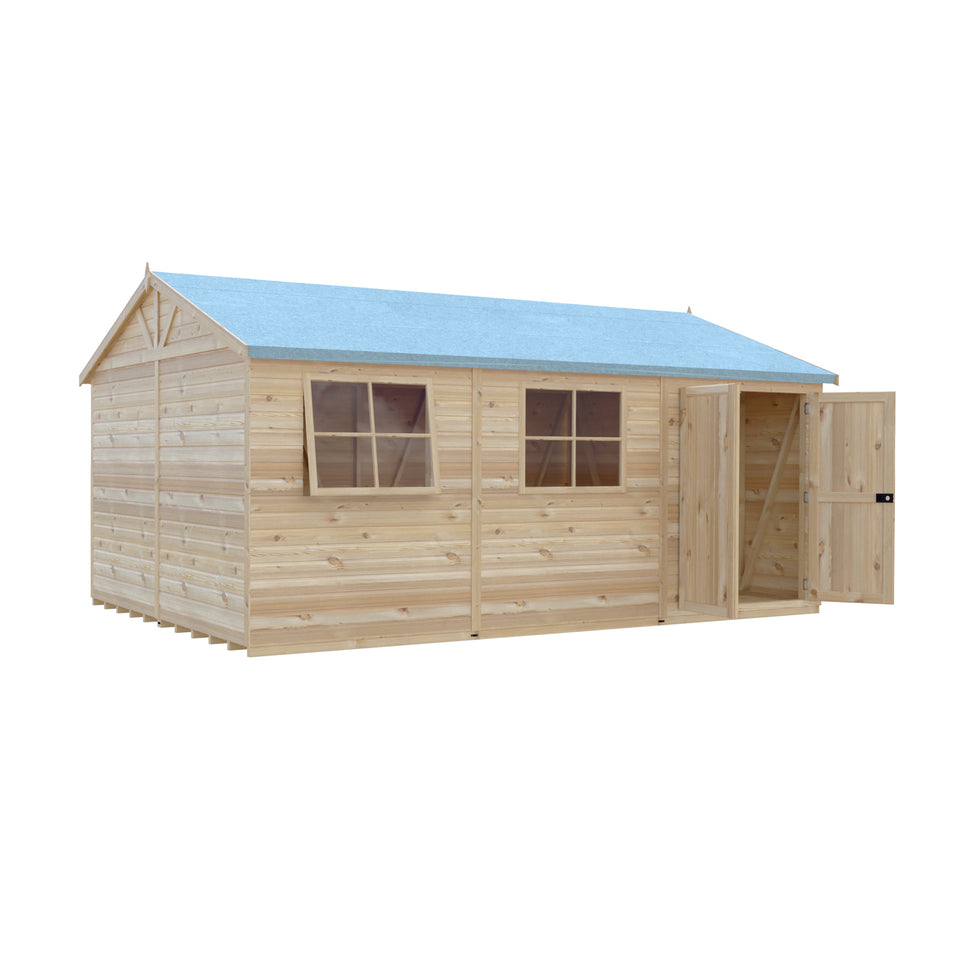 Mammoth 12x18 Double Door 12mm Shiplap Garden Shed