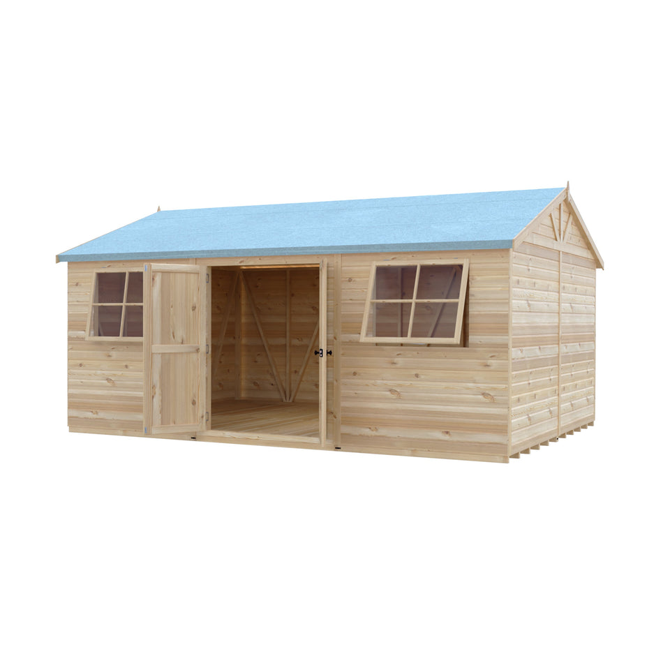 Mammoth 12x18 Double Door 12mm Shiplap Garden Shed