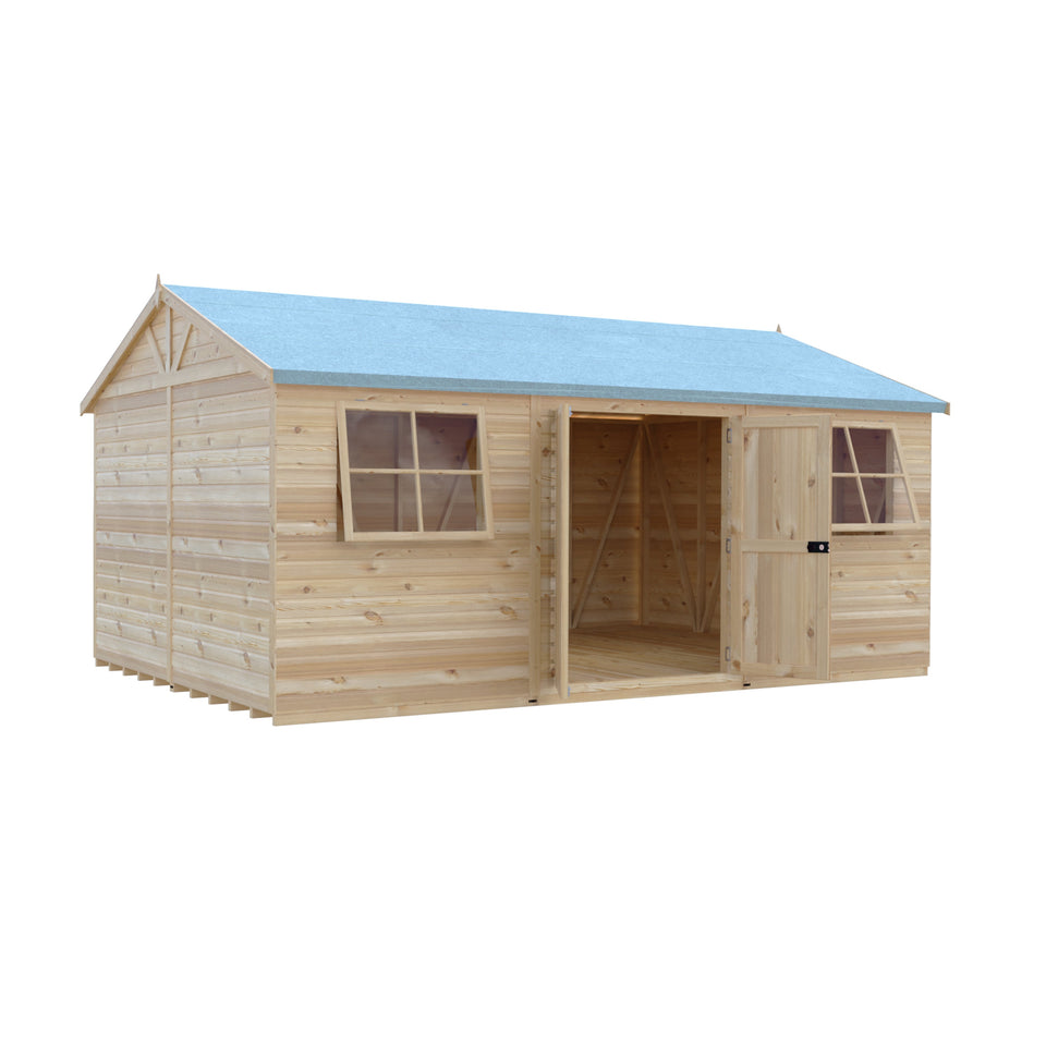 Mammoth 12x18 Double Door 12mm Shiplap Garden Shed