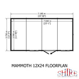 Mammoth 12x18 Double Door 12mm Shiplap Garden Shed