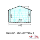 Mammoth 12x18 Double Door 12mm Shiplap Garden Shed
