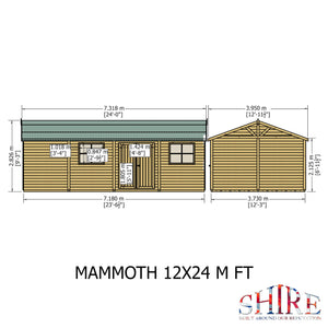 Mammoth 12x18 Double Door 12mm Shiplap Garden Shed