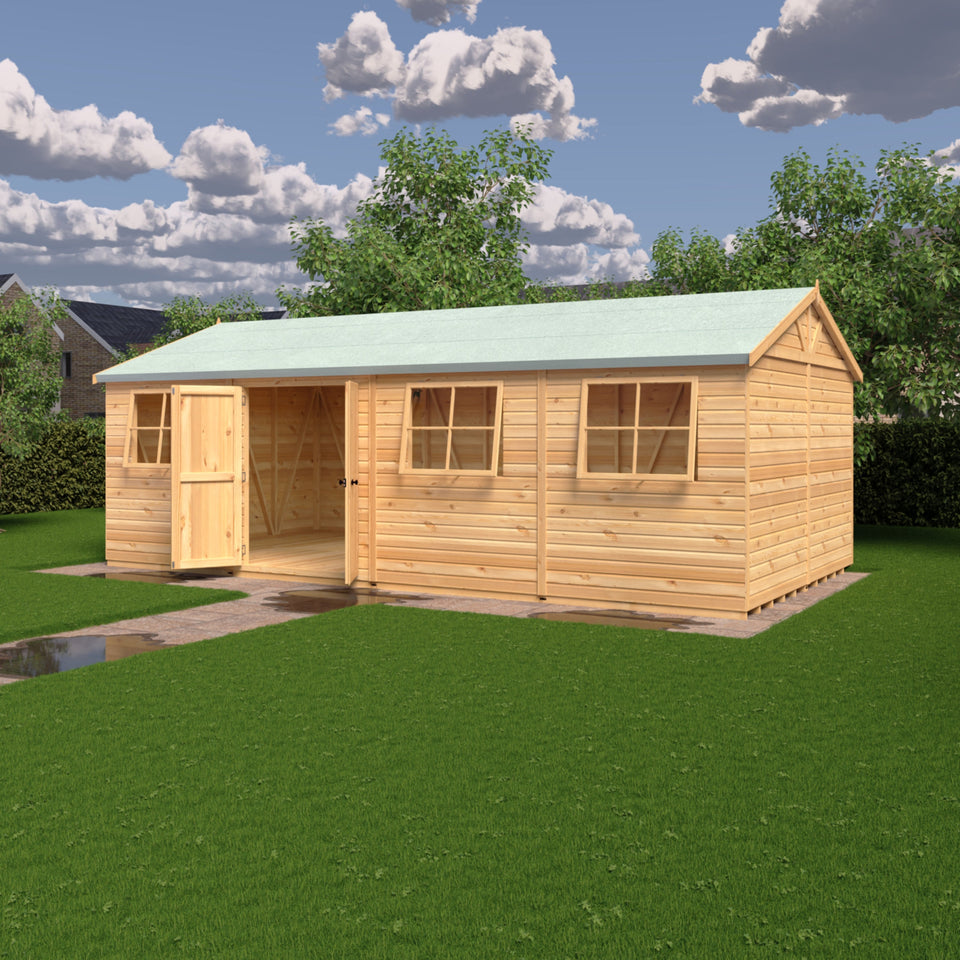 Mammoth 12x24 Double Door 12mm Shiplap Garden Shed