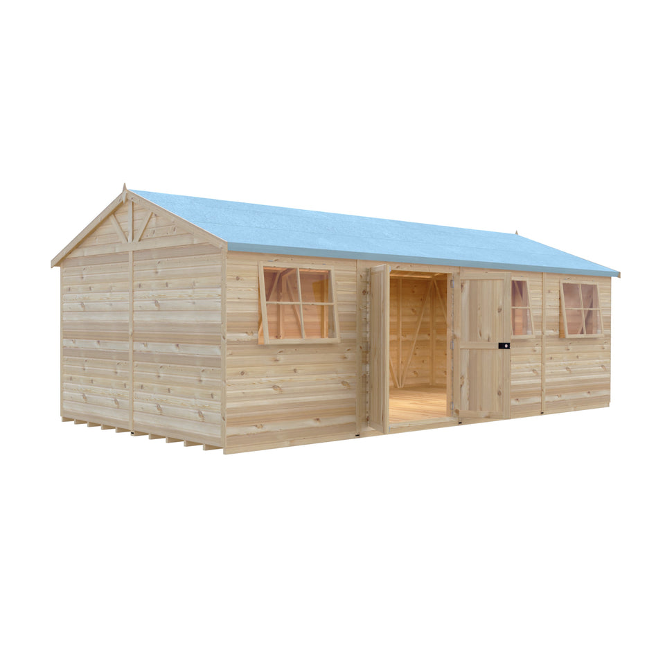 Mammoth 12x24 Double Door 12mm Shiplap Garden Shed