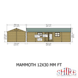 Mammoth 12x30 Double Door 12mm Shiplap Garden Shed