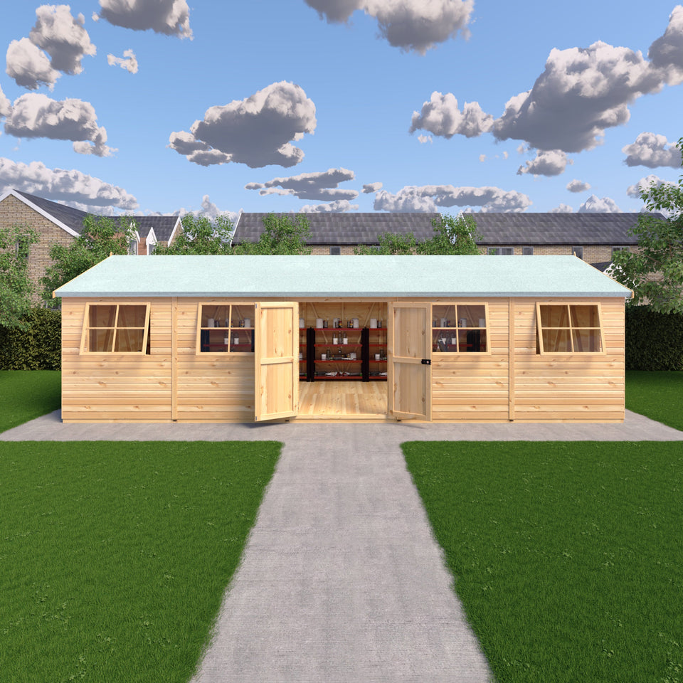 Mammoth 12x30 Double Door 12mm Shiplap Garden Shed