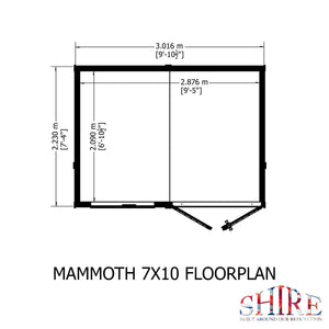 Mammoth 10x7 Single Door 12mm Shiplap Garden Shed