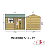 Mammoth 10x7 Single Door 12mm Shiplap Garden Shed